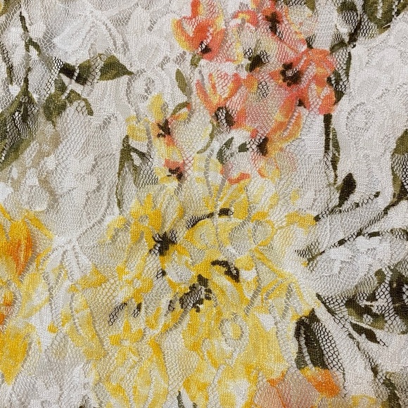 Perceptions Petite Floral Sleeveless Lace Dress Petite Medium - Picture 7 of 8